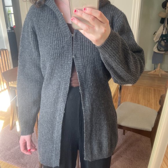 Vintage Fashion Bug Wool Hooded Clasp Cardigan Size M - Picture 8 of 9